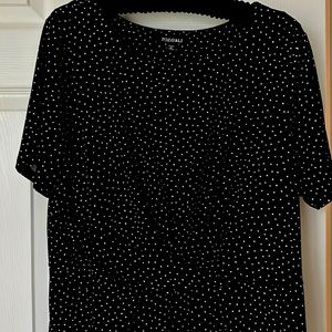 Roz and Ali flattering and slimming mini dot dress 1X but fits like 16W